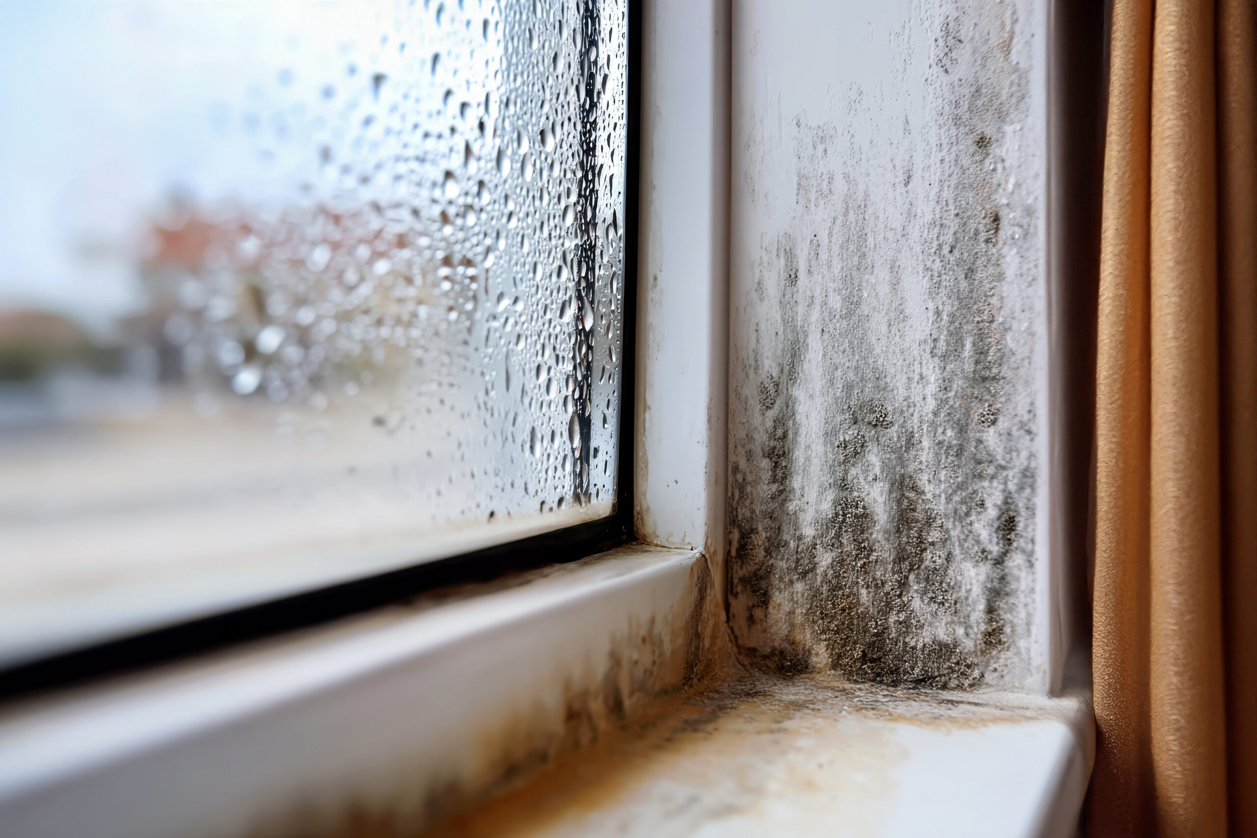 Severe black mould on an interior wall